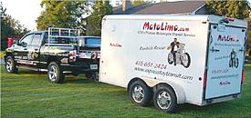 MotoLimo Truck with lift and trailer
