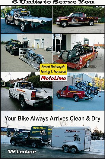 Six motorcycle towing vehicles to serve you.